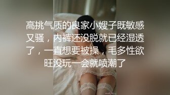 高挑气质的良家小嫂子既敏感又骚，内裤还没脱就已经湿透了，一直想要被操，毛多性欲旺没玩一会就喷潮了