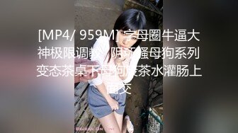 [MP4/ 959M] 字母圈牛逼大神极限调教☛阴环骚母狗系列变态茶桌下母狗废茶水灌肠上面交