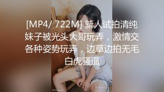 [MP4/ 722M] 新人试拍清纯妹子被光头大哥玩弄，激情交各种姿势玩弄，边草边拍无毛白虎骚逼